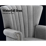 darrahopens Furniture > Dining Artiss Upholstered Fabric Armchair Accent Tub Chairs Modern seat Sofa Lounge Grey