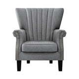 darrahopens Furniture > Dining Artiss Upholstered Fabric Armchair Accent Tub Chairs Modern seat Sofa Lounge Grey