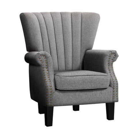 darrahopens Furniture > Dining Artiss Upholstered Fabric Armchair Accent Tub Chairs Modern seat Sofa Lounge Grey
