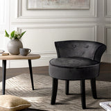 darrahopens Furniture > Dining Artiss Velvet Vanity Stool Backrest Stools Dressing Table Chair Makeup Bedroom Black