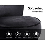 darrahopens Furniture > Dining Artiss Velvet Vanity Stool Backrest Stools Dressing Table Chair Makeup Bedroom Black