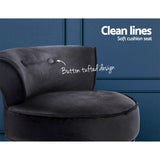 darrahopens Furniture > Dining Artiss Velvet Vanity Stool Backrest Stools Dressing Table Chair Makeup Bedroom Black