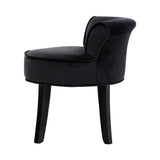 darrahopens Furniture > Dining Artiss Velvet Vanity Stool Backrest Stools Dressing Table Chair Makeup Bedroom Black