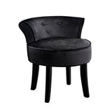 darrahopens Furniture > Dining Artiss Velvet Vanity Stool Backrest Stools Dressing Table Chair Makeup Bedroom Black