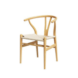 Darrahopens Furniture > Dining Artiss Wishbone Dining Chairs Ratter Seat Solid Wood Frame Cafe Lounge Chair