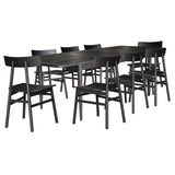 Darrahopens Furniture > Dining Claire 9pc Dining Set Table Extendable 170-230cm Oak Timber Seat Chair - Black