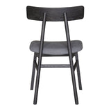 Darrahopens Furniture > Dining Claire Dining Chair Set of 2 Solid Oak Wood Fabric Seat Furniture - Black