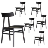 Darrahopens Furniture > Dining Claire Dining Chair Set of 6 Solid Oak Wood Timber Seat Furniture - Black