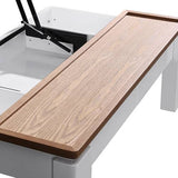 darrahopens Furniture > Dining Coffee Table High Gloss Finish Lift Up Top MDF White Ash Colour Interior Storage