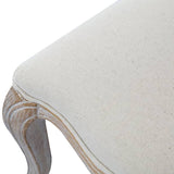 darrahopens Furniture > Dining Dining Chair Linen Fabric Beige Oak Wood White Washed Finish