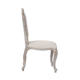 darrahopens Furniture > Dining Dining Chair Linen Fabric Beige Oak Wood White Washed Finish