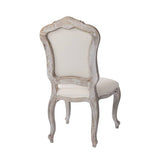 darrahopens Furniture > Dining Dining Chair Linen Fabric Beige Oak Wood White Washed Finish