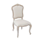 darrahopens Furniture > Dining Dining Chair Linen Fabric Beige Oak Wood White Washed Finish
