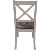 Darrahopens Furniture > Dining Erica X-Back Dining Chair Set of 2 Solid Acacia Timber Wood Hampton Brown White