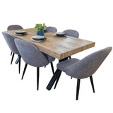 Darrahopens Furniture > Dining Erin Dining Chair Set of 8 Fabric Seat with Metal Frame - Fog