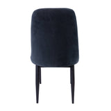 Darrahopens Furniture > Dining Eva Dining Chair Set of 4 Fabric Seat with Metal Frame - Charcoal
