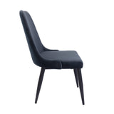 Darrahopens Furniture > Dining Eva Dining Chair Set of 6 Fabric Seat with Metal Frame - Charcoal