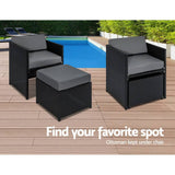 darrahopens Furniture > Dining Gardeon 13 Piece Wicker Outdoor Dining Table Set