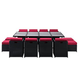 darrahopens Furniture > Dining Gardeon 13 Piece Wicker Outdoor Dining Table Set