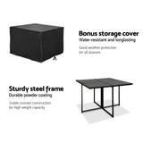 darrahopens Furniture > Dining Gardeon 5 Piece Wicker Outdoor Dining Set - Black