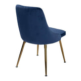Darrahopens Furniture > Dining Grey Rectangular Wooden Table with Navy Velvet Chairs Dining Set
