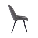 Darrahopens Furniture > Dining Helenium Dining Chair Set of 2 Fabric Seat with Metal Frame - Graphite