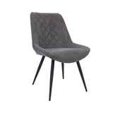 Darrahopens Furniture > Dining Helenium Dining Chair Set of 2 Fabric Seat with Metal Frame - Graphite
