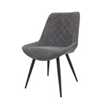 Darrahopens Furniture > Dining Helenium Dining Chair Set of 2 Fabric Seat with Metal Frame - Graphite