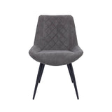 Darrahopens Furniture > Dining Helenium Dining Chair Set of 2 Fabric Seat with Metal Frame - Graphite