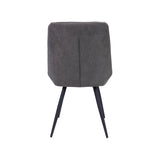 Darrahopens Furniture > Dining Helenium Dining Chair Set of 4 Fabric Seat with Metal Frame - Graphite