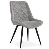 Darrahopens Furniture > Dining Helenium Dining Chair Set of 8 Fabric Seat with Metal Frame - Granite