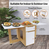 Darrahopens Furniture > Dining Home Master Folding Dining Table Lockable Wheels Various Fold Modes 135 x 74cm