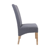 Darrahopens Furniture > Dining Jackson Dining Chair Set of 8 Fabric Seat Solid Pine Wood Furniture - Grey