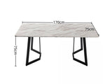 Darrahopens Furniture > Dining Rectangular Marble-Effect Table