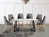 Darrahopens Furniture > Dining Rectangular Marble-Effect Table