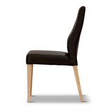 Darrahopens Furniture > Dining Rosemallow Dining Chair Set of 4 PU Leather Seat Solid Messmate Timber - Black