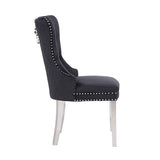 Darrahopens Furniture > Dining Victoria 2X Dining Chair Black Velvet & STAINLESS STEEL Legs
