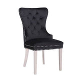 Darrahopens Furniture > Dining Victoria 2X Dining Chair Black Velvet & STAINLESS STEEL Legs