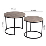 Darrahopens Furniture > Living Room 2 Piece Nesting Coffee Tables Set Dark Grey