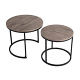 Darrahopens Furniture > Living Room 2 Piece Nesting Coffee Tables Set Dark Grey