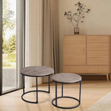 Darrahopens Furniture > Living Room 2 Piece Nesting Coffee Tables Set Dark Grey