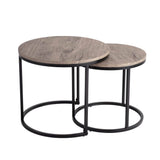 Darrahopens Furniture > Living Room 2 Piece Nesting Coffee Tables Set Dark Grey