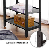 Darrahopens Furniture > Living Room 2-Tier Shoe Rack, Industrial Shoe Organizer Storage Bench