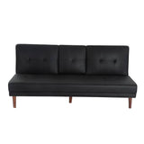 Darrahopens Furniture > Living Room 3 Seater Adjustable Sofa Bed With Cup Holder Black