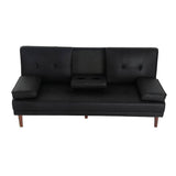 Darrahopens Furniture > Living Room 3 Seater Adjustable Sofa Bed With Cup Holder Black