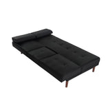 Darrahopens Furniture > Living Room 3 Seater Adjustable Sofa Bed With Cup Holder Black