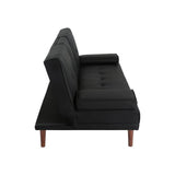 Darrahopens Furniture > Living Room 3 Seater Adjustable Sofa Bed With Cup Holder Black