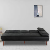 Darrahopens Furniture > Living Room 3 Seater Adjustable Sofa Bed With Cup Holder Black