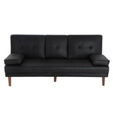 Darrahopens Furniture > Living Room 3 Seater Adjustable Sofa Bed With Cup Holder Black
