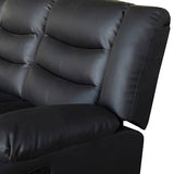 darrahopens Furniture > Living Room 3 Seater Recliner Sofa In Faux Leather Lounge Couch in Black
